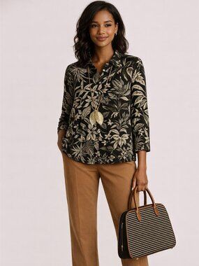 An Outfit, Blouse, Wool Pants, Purse, Hat, Necklace